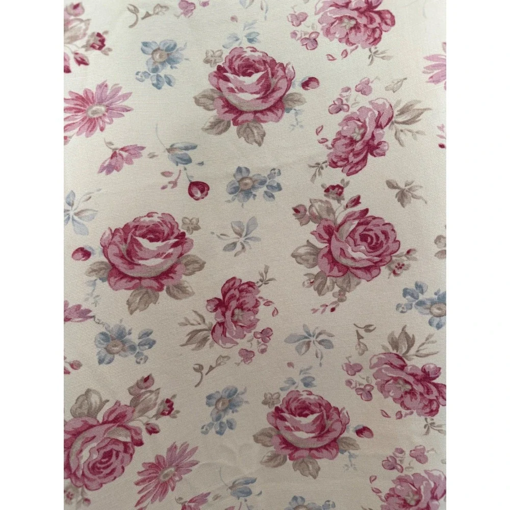 Vintage Shabby Chic Pale‎ Yellow Pink Floral Tablecloth Long Rectangle 110